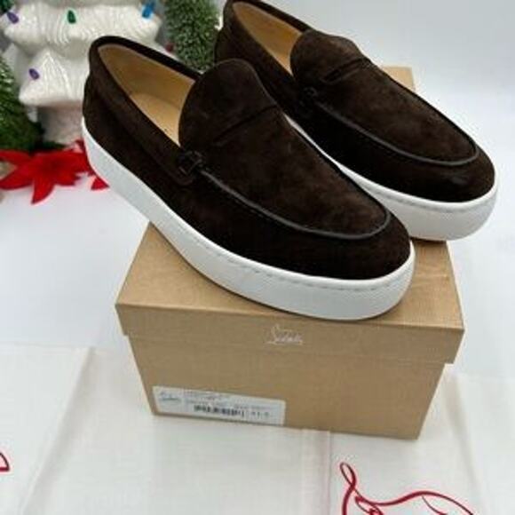 Christian Louboutin Mens PAQUEBOAT suede loafers size 41.5 made in Italy - Picture 15 of 16